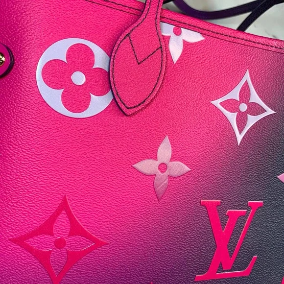 ❌❌ Louis Vuitton Midnight Fuschia Neverfull MM Monogram purple/pink shoulder bag - Picture 11 of 12